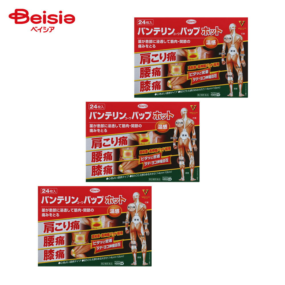 【第2類医薬品】バンテリンコーワパップホット 24枚 3個