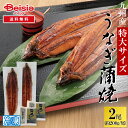 九州産有頭うなぎ蒲焼2尾 特大サイズ タレ・山椒付(約200g) | うなぎ 蒲焼き 2尾 国産 九州産 特大 サイズ 200g 送料無料 冷凍 土用丑の日 丑...