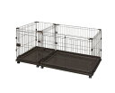 アイリスオーヤマ コンビネーションサークル P-CS-1400V ウォールナット | 犬 犬用 ペット ペット用 室内 屋内 コンビネーションサークル 基本サー...