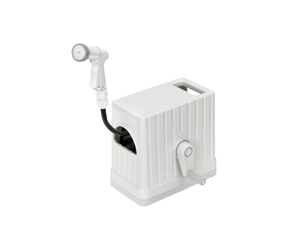 アイリスオーヤマ フルカバーホースリールEX 15M FHEXNー15 ライトベージュ/ホワイト