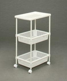 アイリスオーヤマ メタルポールワゴン MKW-3W ホワイト