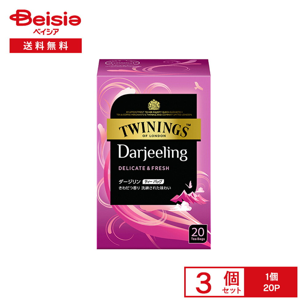 片岡物産 トワイニング ダージリン ティーバッグ20P×3個 | 紅茶 ティーバッグ 香り豊か ストレートティー 朝食 まとめ買い