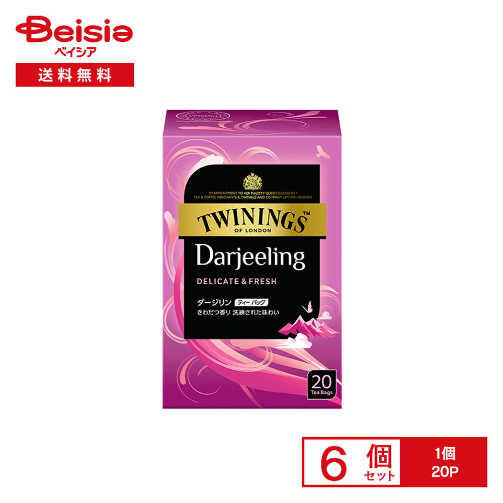 片岡物産 トワイニング ダージリン ティーバッグ20P×6個 | 紅茶 ティーバッグ 香り豊か ストレートティー 朝食 まとめ買い