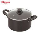パール金属 ミッドナイトマーブル IH対応ガラス蓋付両手鍋 22cm HB-5119