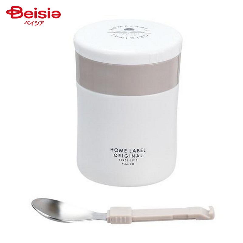 パール金属 ホームレーベル フードマグ280ml スプーン付 ホワイト HB-5456