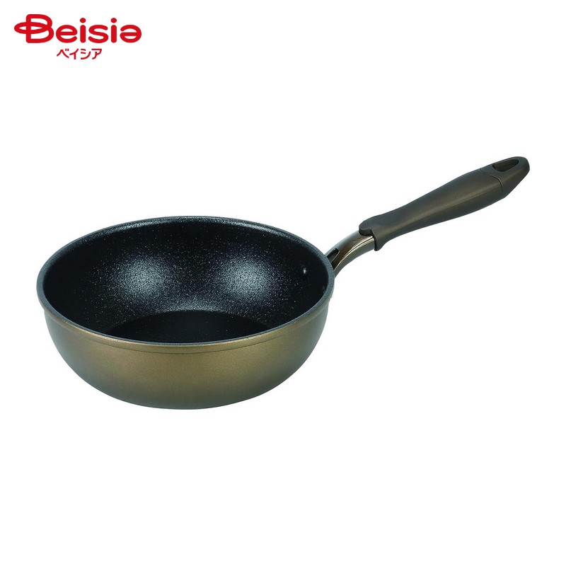 Ih/Gas Compatible - パール金属 ロングライフメガストーンII IH対応極深フライパン 20cm HB-5878