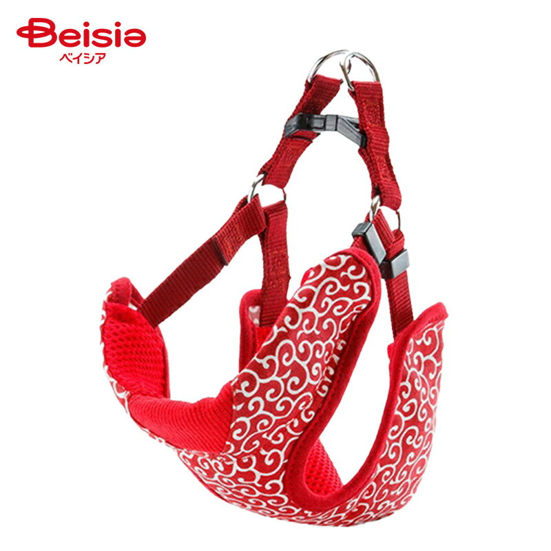 ペティオ 犬雅 唐草ベストハーネス M レッド ペット | 犬 ハーネス ベスト 唐草 中型犬 和柄 おしゃれ ..