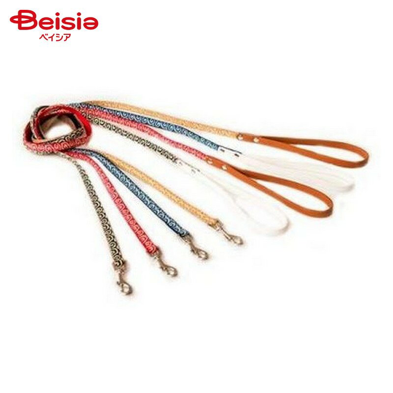 リードッグ 唐草リード M-ブルー ペット | 犬 リード 唐草 M ブルー 中型犬 ペット用品 散歩 和柄