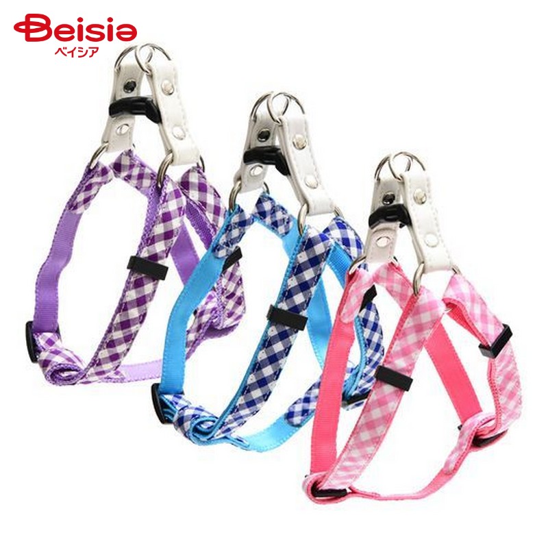 リードッグ NEWギンガムチェックカンタンハーネスM-ブルー ペット | 犬 ハーネス ギンガムチェック 簡..