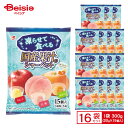 エースベーカリー 凍らせて食べる国産果汁のシャーベット 300g(20g×15個入)×16袋 | ゼリー 3種類 りんご みかん 白桃 アソート パウチ 氷菓 ...