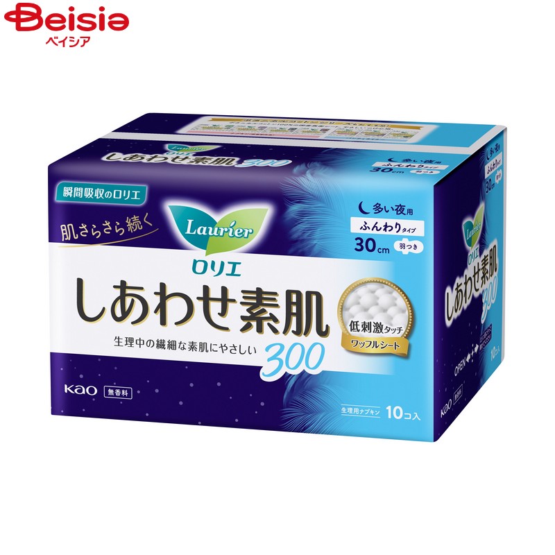 花王 ロリエしあわせ素肌30多い夜用羽10個