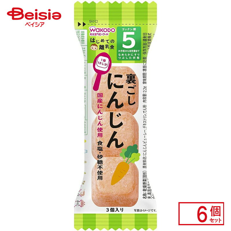 ベビーフード 和光堂 はじめての離乳食裏ごしにんじん 2.2g 6個入り ゴックン期 5か月から 幼児期 なめらか すりつぶし 1個1さじ分 食塩不使用 砂糖不使用 野菜