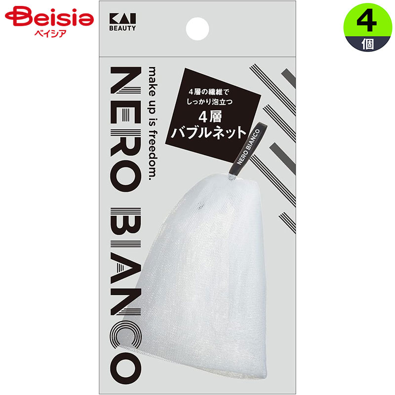 貝印 NEROBIANCO 4層バブルネット 1個入×4個