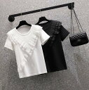 予約商品 大きいサイズ レディース トップス シャツ 半袖 フリル アシンメトリー LL 3L 4L 5L 大人カジュアル