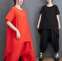 予約商品 大きいサイズ レディース セットアップ 上下セット tシャツ パンツ シンプル ルームウェア L LL 大人カジュアル