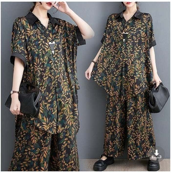 予約商品 大きいサイズ レディース セットアップ 上下セット シャツ トップス ワイドパンツ オーバーサイズ ビッグサイズ 20代 30代 40代 50代 60代 レディースファッション 体型カバー 大人カジュアル 230331