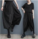 予約商品 大きいサイズ レディース パンツ エッグシルエット ニッカポッカ ストライプ バルーン フリーサイズ 大人カジュアル(4)