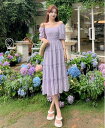 予約商品 大きいサイズ レディース ワンピース ロング丈 半袖 ギャザー フリル レース 2way 大人 30代 40代 50代(4)