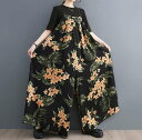 予約商品 大きいサイズ レディース サロペット オーバーオール ツナギ ワイドパンツ スカーチョ 花柄 大人 30代 40代 50代