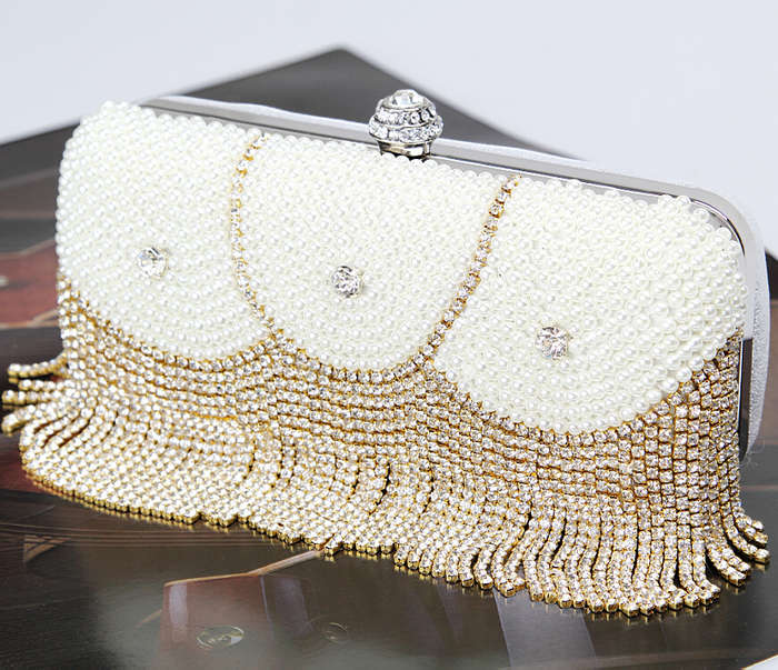 新作 予約商品 大きいサイズ レディース レディースバッグ　パーティーバッグ　クラッチバッグ　贅沢パール　ゴージャスタッセルダイヤー　3Way レディース 大人 30代 40代 50代 202501