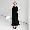 春新作 予約商品 バイカラー ワンピース スポーティー ラフスタイル 大きいサイズ レディース レディース 大人 30代 40代 50代 冬服 2025春夏新作(4)
