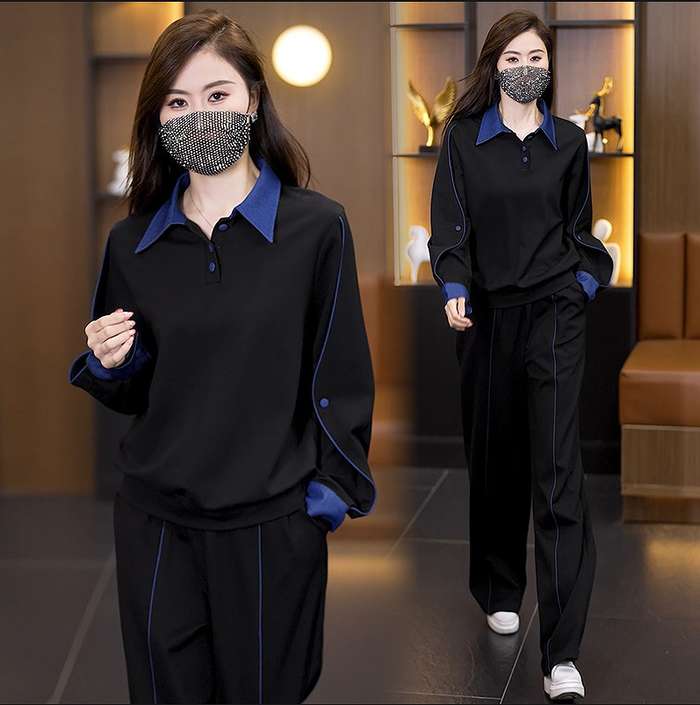 秋新作 予約商品 おしゃれパッチワーク2点セット シャツカラー ストレッチウエスト大きいサイズ レディ-ス レディース 大人 30代 40代 50代 秋服 2025秋冬新作