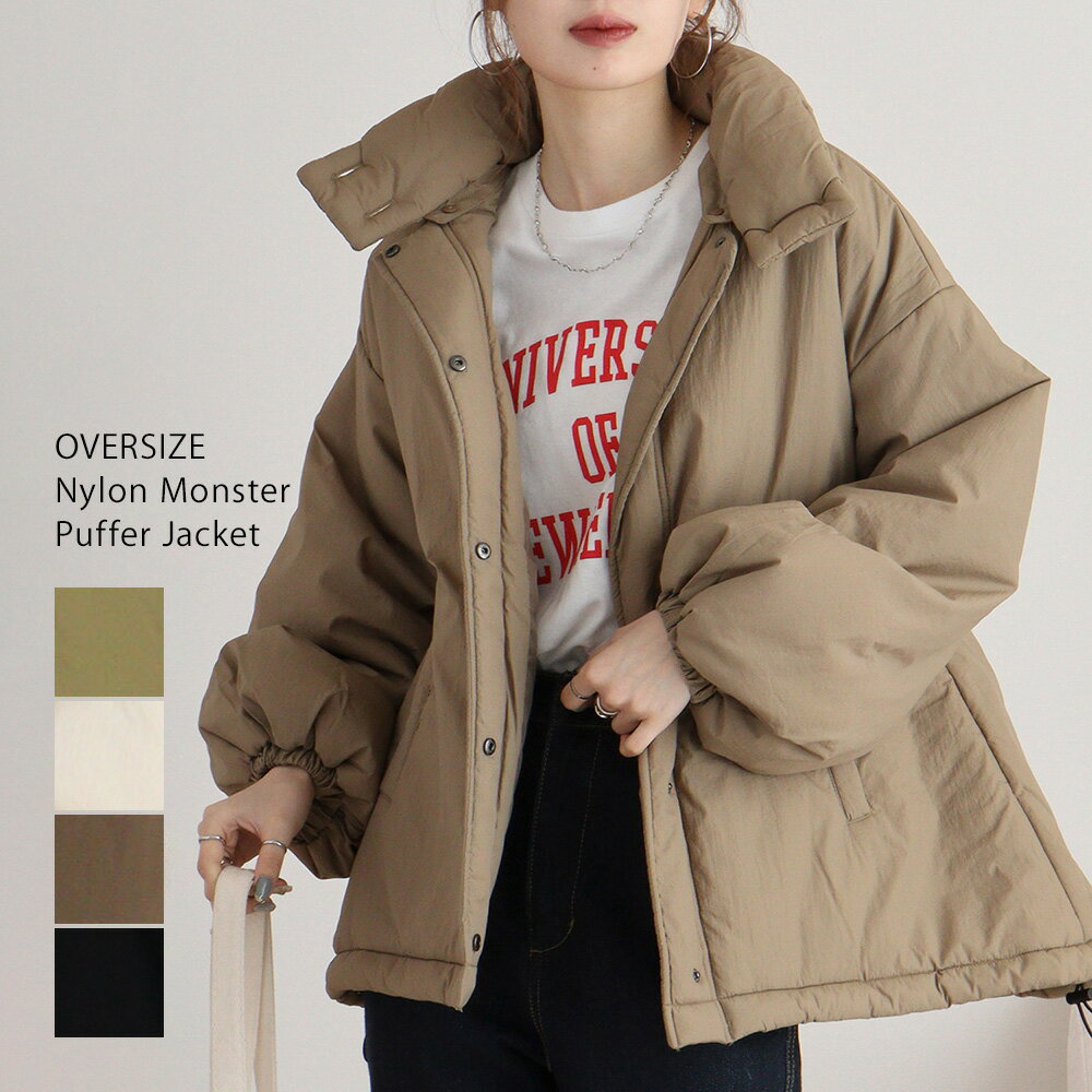 ◆クリアランス◆大きいサイズ レディース 中綿 ジャケット モンスター アウター 2WAY ハイネック衿取り外し オーバーサイズ ブルゾン コート ミリタリー 韓国ファッション カジュアル M L LL 3L 4L 春新作