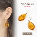 【天然琥珀】 金属アレルギー対応 ピアス R20250302 【日本製】 【送料無料】 本物 こはく イエロー カット アクセサリー レディス ジュエリー パワーストーン 癒し 天然素材 天然石 軽い 揺れる シンプル 小ぶり 大人可愛い 上品 普段使い プレゼント ギフト