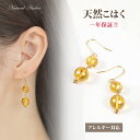 【天然琥珀】 金属アレルギー対応 ピアス R20250303 【日本製】 【送料無料】 本物 こはく イエロー 丸球 アクセサリー レディス ジュエリー パワーストーン 癒し 天然素材 天然石 軽い 揺れる シンプル 小ぶり 大人可愛い 上品 普段使い プレゼント ギフト