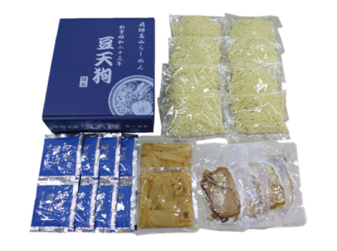 【送料無料】【飛騨高山　豆天狗中華そば8食セット（具材付）】