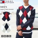 トミーヒルフィガー Tommy Hilfiger セーター ニット Vネック メンズ アーガイル ロゴ ゴルフ 綿・コットン 長袖 ネイビー レッド グレー スポーツ ルームウェア おしゃれ レイヤード トップス プレゼント ギフト 秋 冬 春 78J9632