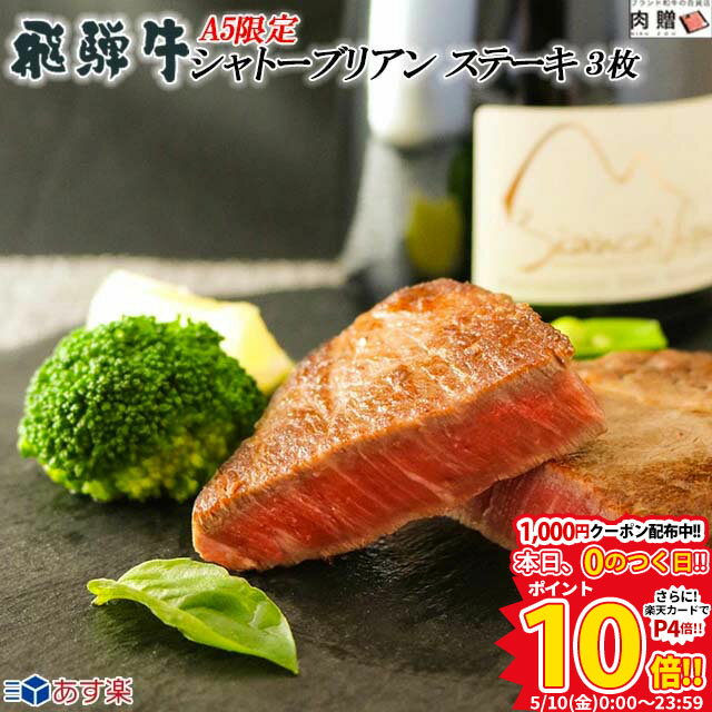 飛騨牛 ヒレステーキ 飛騨牛 ステーキ肉 ギフト あす楽 300g A5限定 (100g × 3枚) [送料無料] | 肉 結婚祝い 出産祝い 内祝い おかえし 誕生日 プレゼント 還暦祝い 食べ物 グルメ 結婚式 景品 ヘレ テンダーロイン