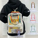 クリアリュックサック レディース PVC 透明 バックパック おしゃれ プールバッグ ビーチバッグ大容量 通学 通勤 旅行 デイパック 防水(4)
