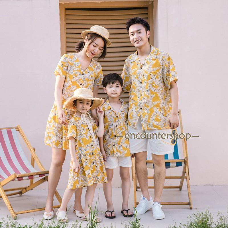 親子ペアルック 夏 親子ペア アロハ 親子 アロハシャツ メンズ 親子コーデ ベビー 親子 お揃い 親子 アロハ ワンピース リゾートワンピース 母娘お揃い 出...