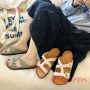 10倍ポイント!サンダル レディース ミュール スリッパサンダル フラット底 スリッパ 靴 フラットサンダル 美脚 夏シューズ(4)