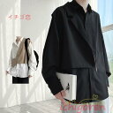 シャツ メンズ トップス 長袖シャツ カジュアルシャツ フェイク レイヤード 重ね着風 白シャツ ビジネス 秋 秋服 20代 30代 40代 50代 黒 おしゃ...