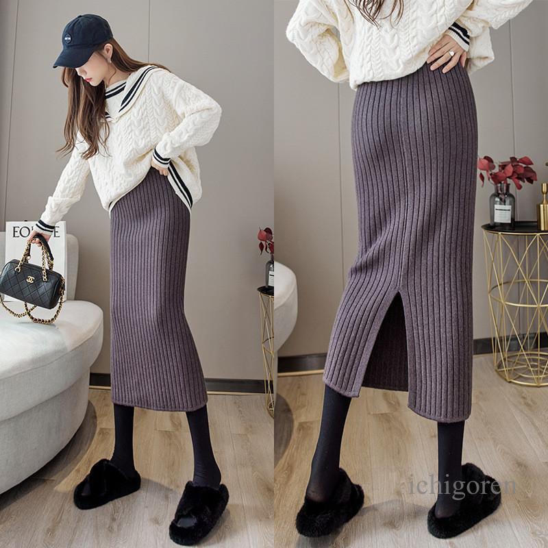 ニットスカートレディースロングスカ...