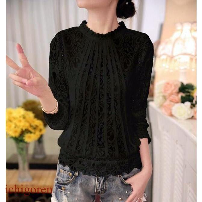 Tシャツ ブラウス レディース 長袖 レース 無地 花柄 大きいサイズ オシャレ 白シャツ カジュアル 可愛い トップス おしゃれ 春