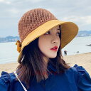 帽子 レディース uv 麦わら帽子 編み上げ 通気 蝶結び メッシュ 日よけ つば広 折りたたみ 自転車 飛ばない 春 夏 紫外線対策