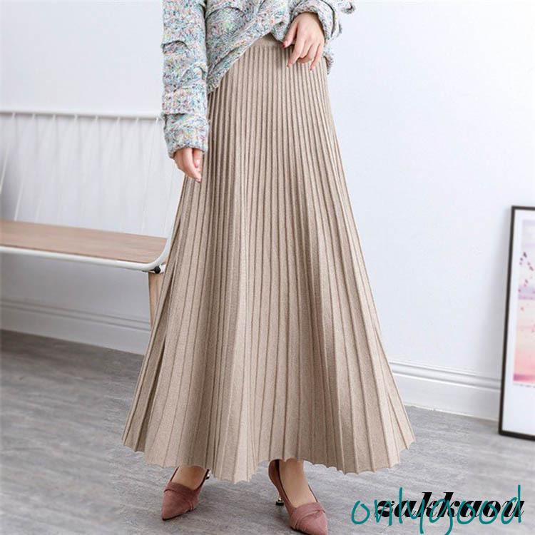 ニットスカート レディース ロングスカート ロング丈 マキシ丈 きれいめ ボトムス ニット コーデ 無地 上品 通勤 オフィス 着痩せ 秋 冬