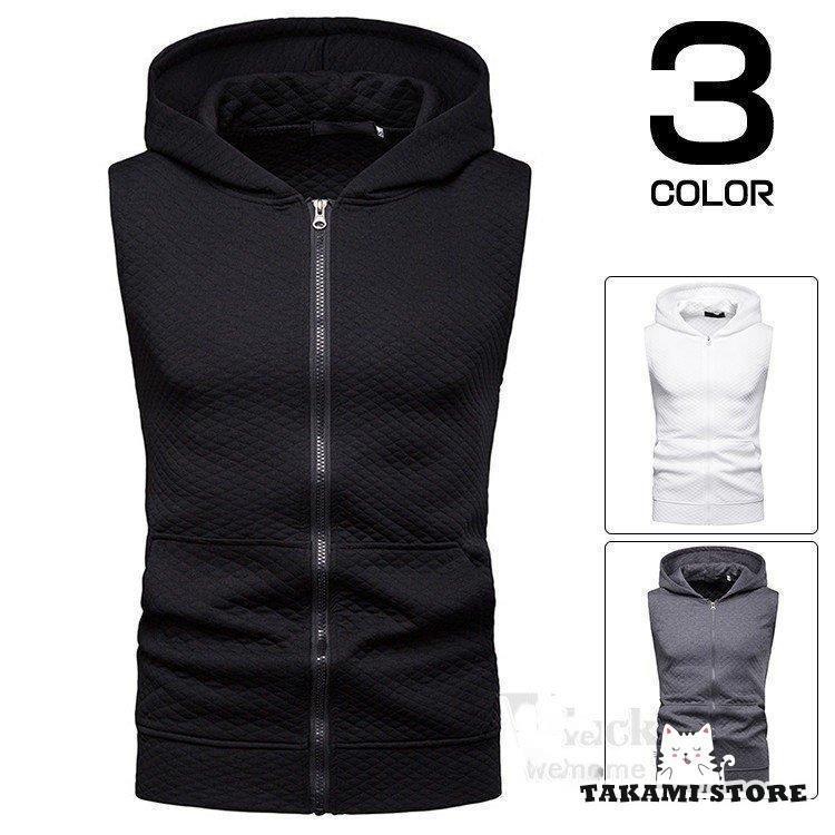 タンクトップ メンズ パーカー ノースリーブ Tシャツ スポーツ 運動 トレーニングウェア 男性用 トップス 夏