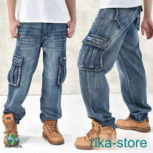 デニムパンツ メンズ カーゴパンツ ワイド ジーンズ ビッグシルエット バギーパンツ ジーパン ヒップホップ ストリート 個性 hiphop デニムパンツ メンズ カーゴパンツ ワイド ジーンズ ビッグシルエット バギーパンツ ジーパン ヒップホップ ストリート 個性 hiphop