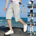 アイスパンツ 7分丈 ハーフパンツ 接触冷感 ゆったり カーゴパンツ メンズ 膝下 夏 短パンツ 半ズボン 大きいサイズあり カジュアル 無地 快適 20代 30代 40代