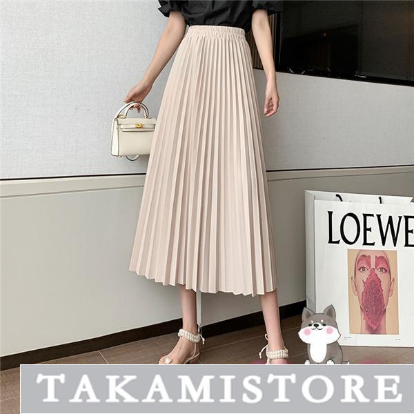 スカートレディース春夏プリーツミモ...