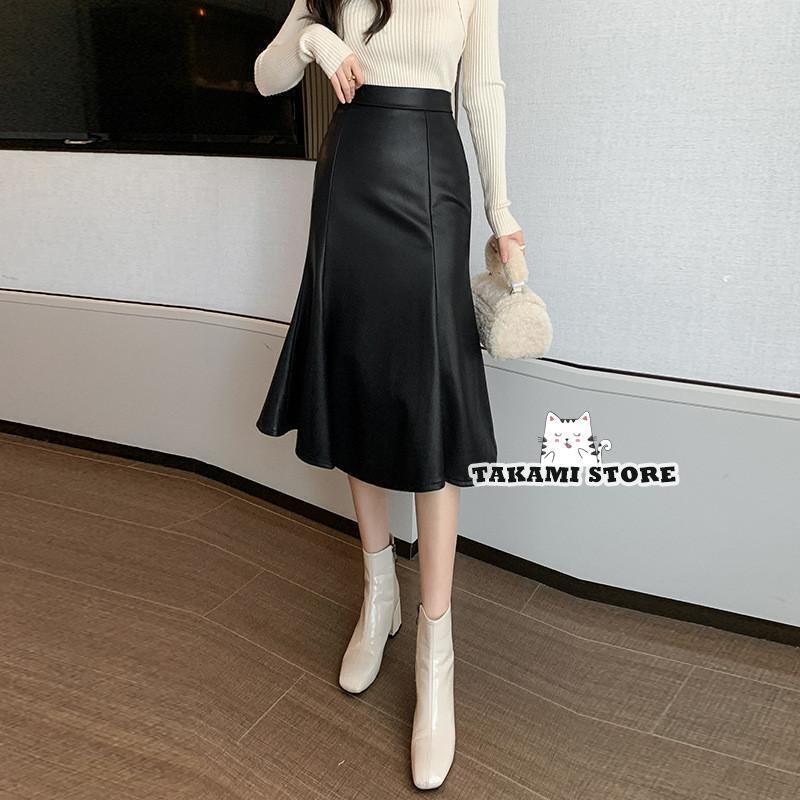 Belinda rcp楽天市場店のレザースカート レディース ロング丈 ハイウエスト フレアスカート タイト フェイクレザー Aライン 着痩せ 通勤 春秋 冬 上品 きれいめ おしゃれ｜アングル2