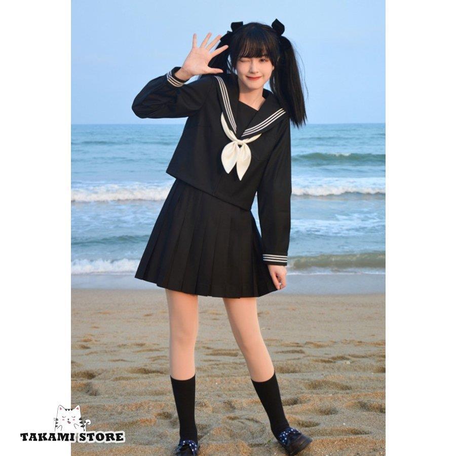 セーラー服 高校 制服 セット 女子高生 制服スカート 学生服 女子 長袖 プリーツスカート ミニ 膝丈 スカーフ 大きいサイズ 3L 卒業式 入学式