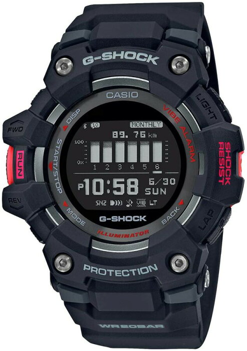 ジーショック g-shock CASIO カシオ G-SHOCK 憧れのジーショック スマートウオッチ人気 記念日 お祝い 誕生日 就職祝い 還暦 最適 20代 30代 40代 50代 ラッピング無料 スピードセンサーによる走行距離測定 G-SQUAD GBD-100-1JF