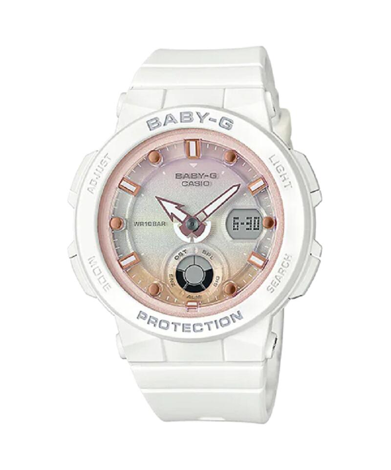 楽天ベルバカンスカシオ べービージー CASIO BABY-G baby-g お祝い 誕生日 記念日 合格 進学 就職祝いに最適 彼女 プレゼント ラッピング無料 クリスマス ホワイトデー アナログ 送料無料 新品 電池式 BGA-250-7A2JF