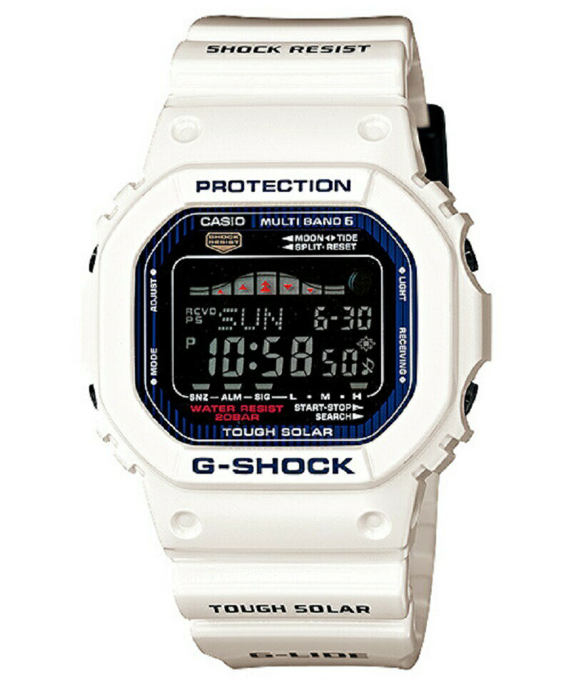 gショック CASIO G-SHOCK ジーショック g-shock カシオ 電波時計 クリスマス 記念日 誕生日 入学 合格 プレゼント お祝い 就職祝い 防水時計 デジタル スクエアー ソーラー電波時計 白 デジタル G-LIDE GWX-5600C-7JF