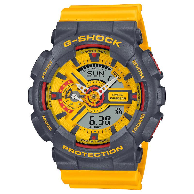 ジーショック g-shock CASIO カシオ G-SHOCK 腕時計 男性用 メンズ イエロー クリスマス プレゼント 合格 卒業 進学 人気 記念日 お祝い 誕生日 就職祝い 還暦 最適 アナログ 電池式 ラッピング無料 GA-110Y-9AJF